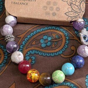 7-Chakra Amethyst Bracelet